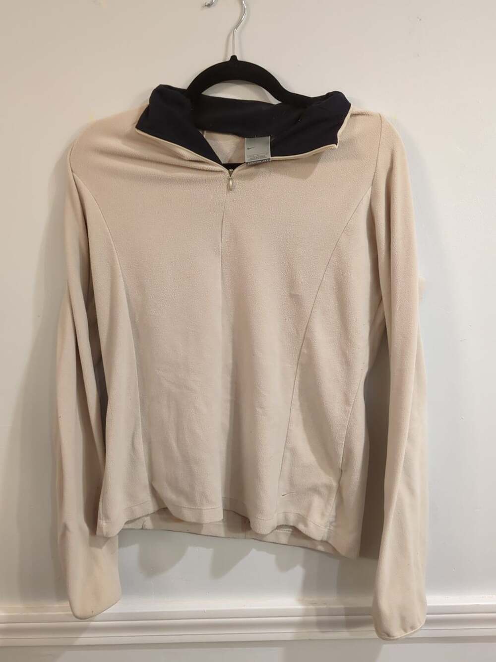 Nike Therma-Fit Fleece 1/2 Zip Pullover Size L (12-14) Cream